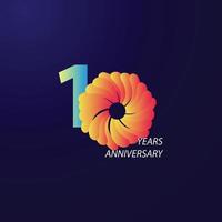 Ilustración de diseño de plantilla de vector de celebración de aniversario de 10 años