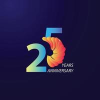 Ilustración de diseño de plantilla de vector de celebración de aniversario de 25 años