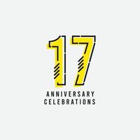 17 Years Anniversary Celebration Vector Template Design Illustration