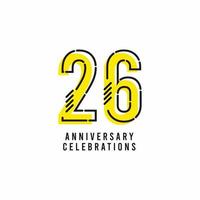 26 Years Anniversary Celebration Vector Template Design Illustration