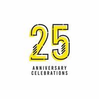 25 Years Anniversary Celebration Vector Template Design Illustration