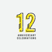 12 Years Anniversary Celebration Vector Template Design Illustration