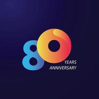 80 Years Anniversary Celebration Vector Template Design Illustration