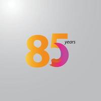 85 Years Anniversary Celebration Vector Template Design Illustration