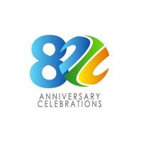 80 Years Anniversary Celebration Vector Template Design Illustration