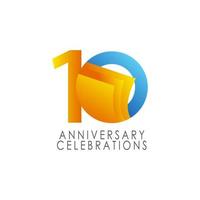 10 Years Anniversary Celebration Vector Template Design Illustration