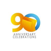 90 Years Anniversary Celebration Vector Template Design Illustration