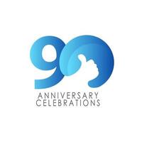 90 Years Anniversary Celebration Vector Template Design Illustration