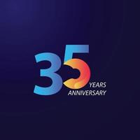 35 Years Anniversary Celebration Vector Template Design Illustration