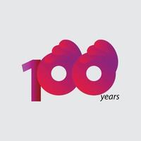 Ilustración de diseño de plantilla de vector de celebración de aniversario de 100 años