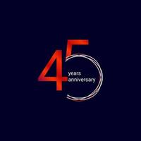 45 Years Anniversary Celebration Vector Template Design Illustration