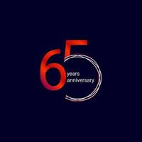 65 Years Anniversary Celebration Vector Template Design Illustration