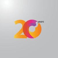 20 Years Anniversary Celebration Vector Template Design Illustration