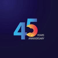 45 Years Anniversary Celebration Vector Template Design Illustration