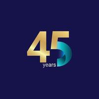 45 Years Anniversary Celebration Vector Template Design Illustration