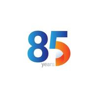 85 Years Anniversary Celebration Vector Template Design Illustration