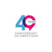 40 Years Anniversary Celebration Vector Template Design Illustration