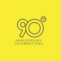 Ilustración de diseño de plantilla de vector de celebración de 90 aniversario