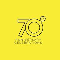 Ilustración de diseño de plantilla de vector de celebración de 70 aniversario