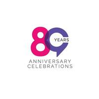 80 Years Anniversary Celebration Vector Template Design Illustration