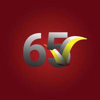 65 Years Anniversary Celebration Vector Template Design Illustration