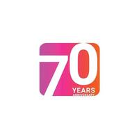 70 Years Anniversary Celebration Vector Template Design Illustration