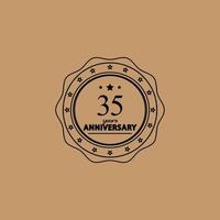 35 Years Anniversary Celebration Vector Template Design Illustration