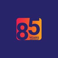 85 Years Anniversary Celebration Vector Template Design Illustration