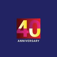 40 Years Anniversary Celebration Vector Template Design Illustration