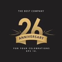 26 Years Anniversary Celebration Vector Template Design Illustration