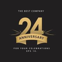 24 Years Anniversary Celebration Vector Template Design Illustration