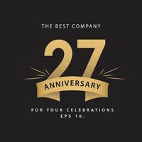 27 Years Anniversary Celebration Vector Template Design Illustration