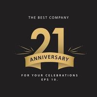 21 Years Anniversary Celebration Vector Template Design Illustration