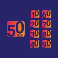 Ilustración de diseño de plantilla de vector de celebración de aniversario de 50 años