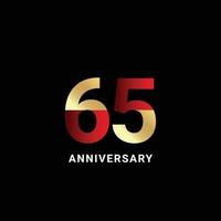 65 Years Anniversary Celebration Vector Template Design Illustration