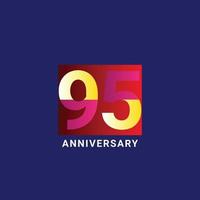 95 Years Anniversary Celebration Vector Template Design Illustration