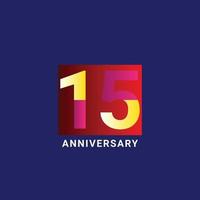 15 Years Anniversary Celebration Vector Template Design Illustration