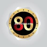 Ilustración de diseño de plantilla de vector de celebración de aniversario de 80 años