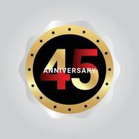 45 Years Anniversary Celebration Vector Template Design Illustration