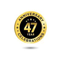 47 Years Anniversary Celebration Vector Template Design Illustration