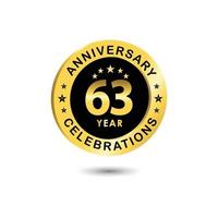 63 Years Anniversary Celebration Vector Template Design Illustration