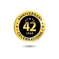 42 Years Anniversary Celebration Vector Template Design Illustration