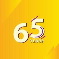 65 Years Anniversary Celebration Vector Template Design Illustration