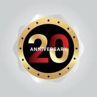 Ilustración de diseño de plantilla de vector de celebración de aniversario de 20 años