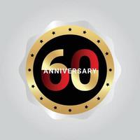 Ilustración de diseño de plantilla de vector de celebración de aniversario de 60 años