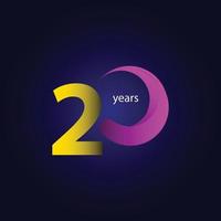 20 Years Anniversary Celebration Vector Template Design Illustration