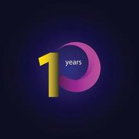 10 Years Anniversary Celebration Vector Template Design Illustration