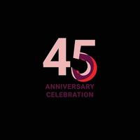 45 Years Anniversary Celebration Vector Template Design Illustration