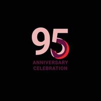 95 Years Anniversary Celebration Vector Template Design Illustration