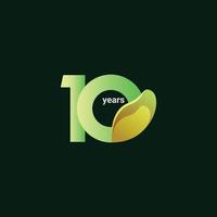 Ilustración de diseño de plantilla de vector de celebración de aniversario de 10 años